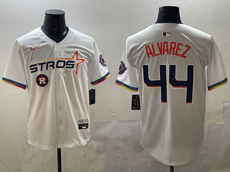 Men Houston Astros #44 Alvarez White Fourth generation Joint Name 2025 Nike MLB Jersey style 6->houston astros->MLB Jersey